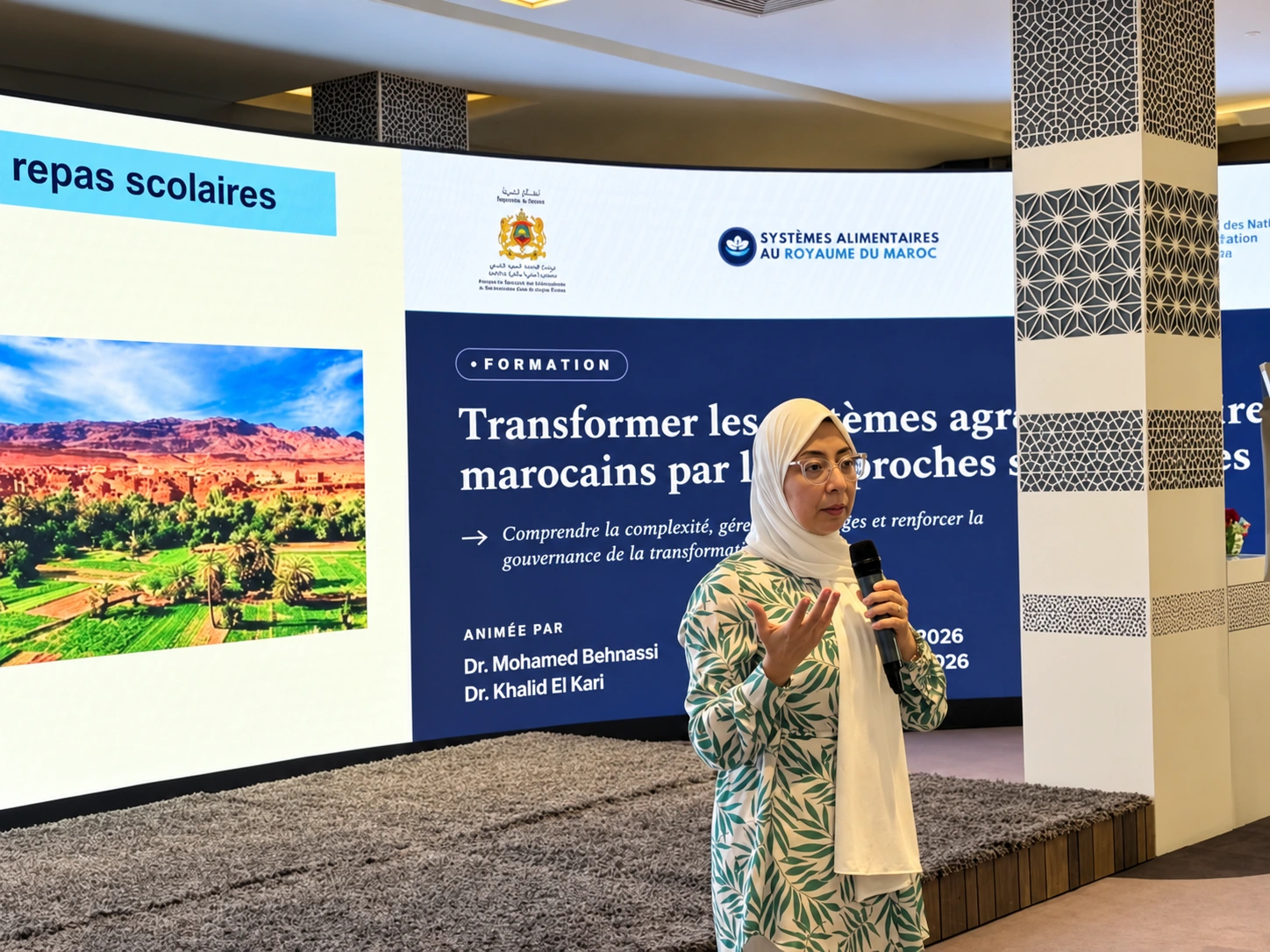 Dr Nada Benajiba intervient lors d’une formation sur les systèmes alimentaires au Maroc